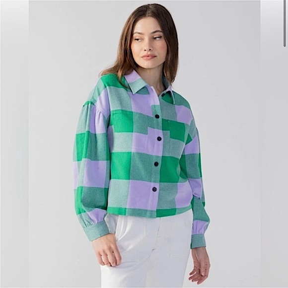 Anthropologie Sanctuary Pocket Top Shirt Plaid
Long Sleeve Shirt, Size L - Picture 2 of 15